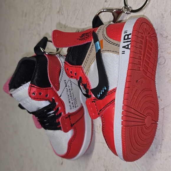 Unisex 4.5 inch Sneaker Keychain Pair - Red/White - Picture 4 of 5